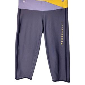 NIke Dri-Fit Women's Size M Gray Yellow 'Livestrong' Active Wear Capri Leggings